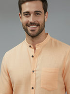 BULL FIRE Chinese Collar Full Sleeve Cotton Regular Fit Shirt For Men