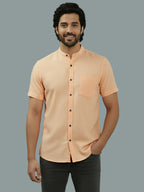 BULL FIRE Half Sleeve Chinese Collar Cotton Regular Fit Shirt For Men