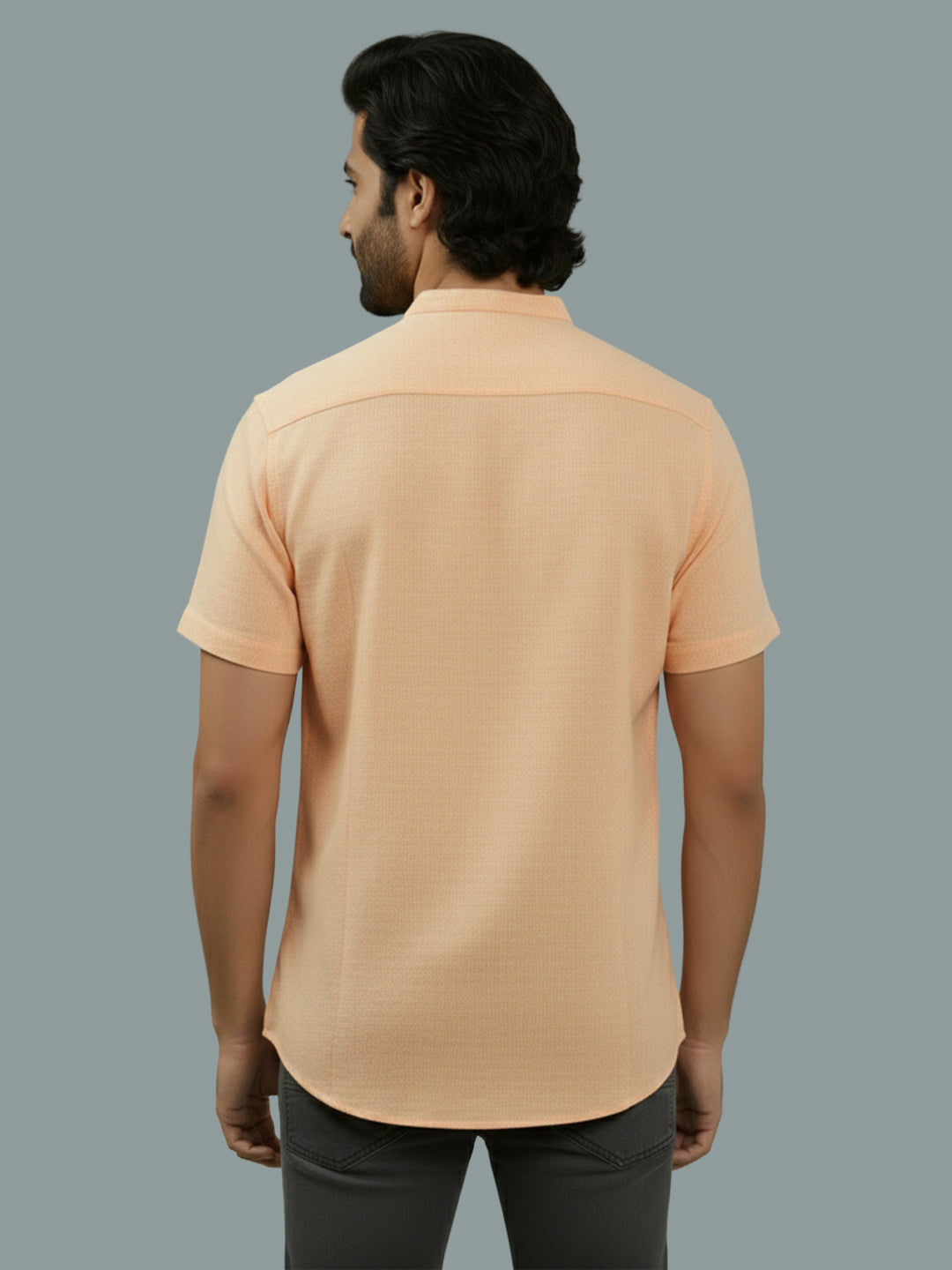BULL FIRE Half Sleeve Chinese Collar Cotton Regular Fit Shirt For Men