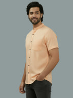 BULL FIRE Half Sleeve Chinese Collar Cotton Regular Fit Shirt For Men