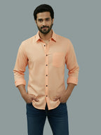BULL FIRE Spread Collar Full Sleeve Cotton Regular Fit  Shirt for Men