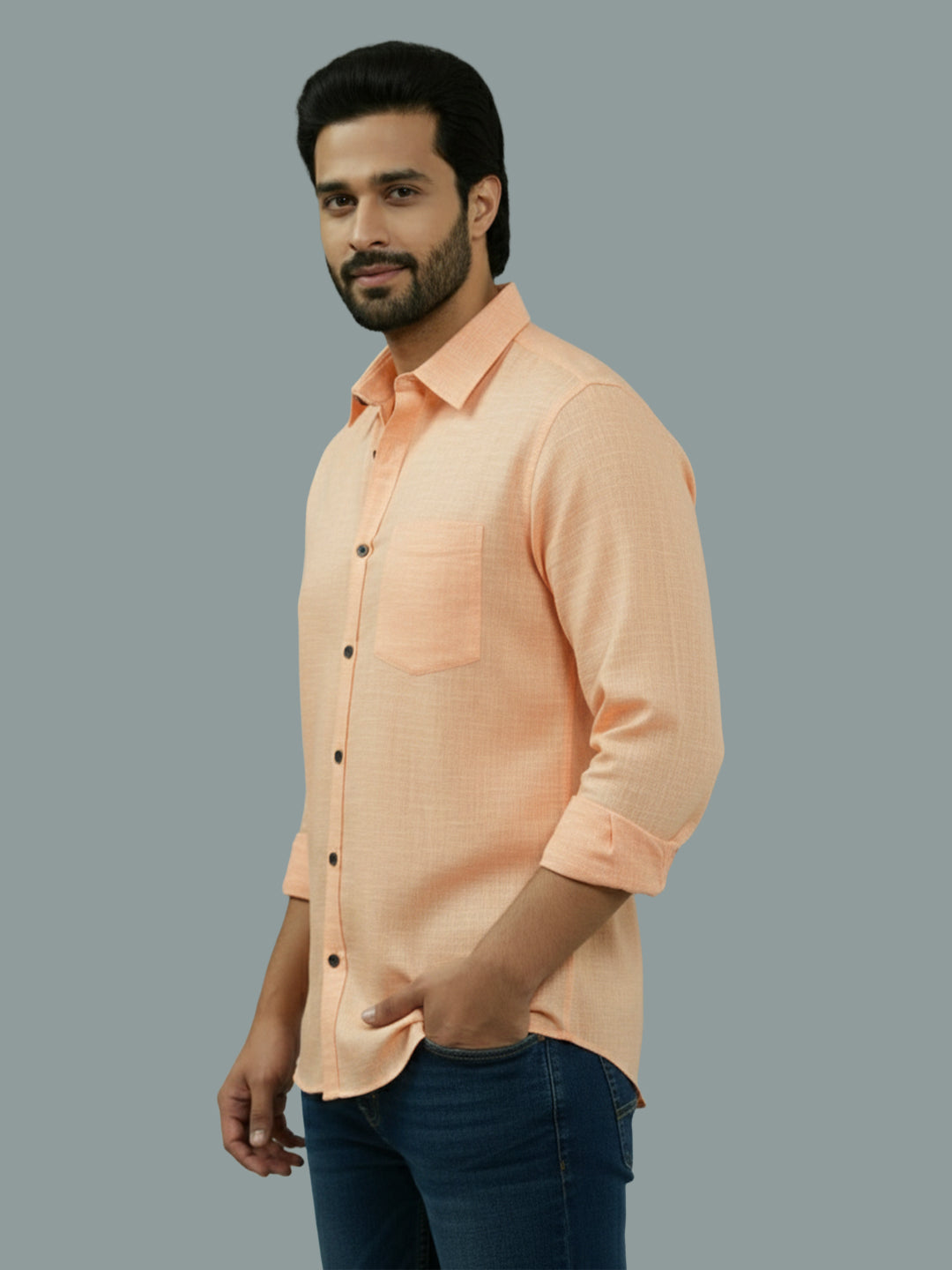 BULL FIRE Spread Collar Full Sleeve Cotton Regular Fit  Shirt for Men
