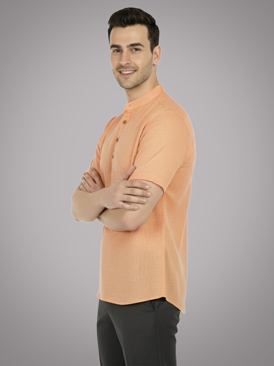 BULL FIRE Half Sleeve Kurta Regular Fit for Men