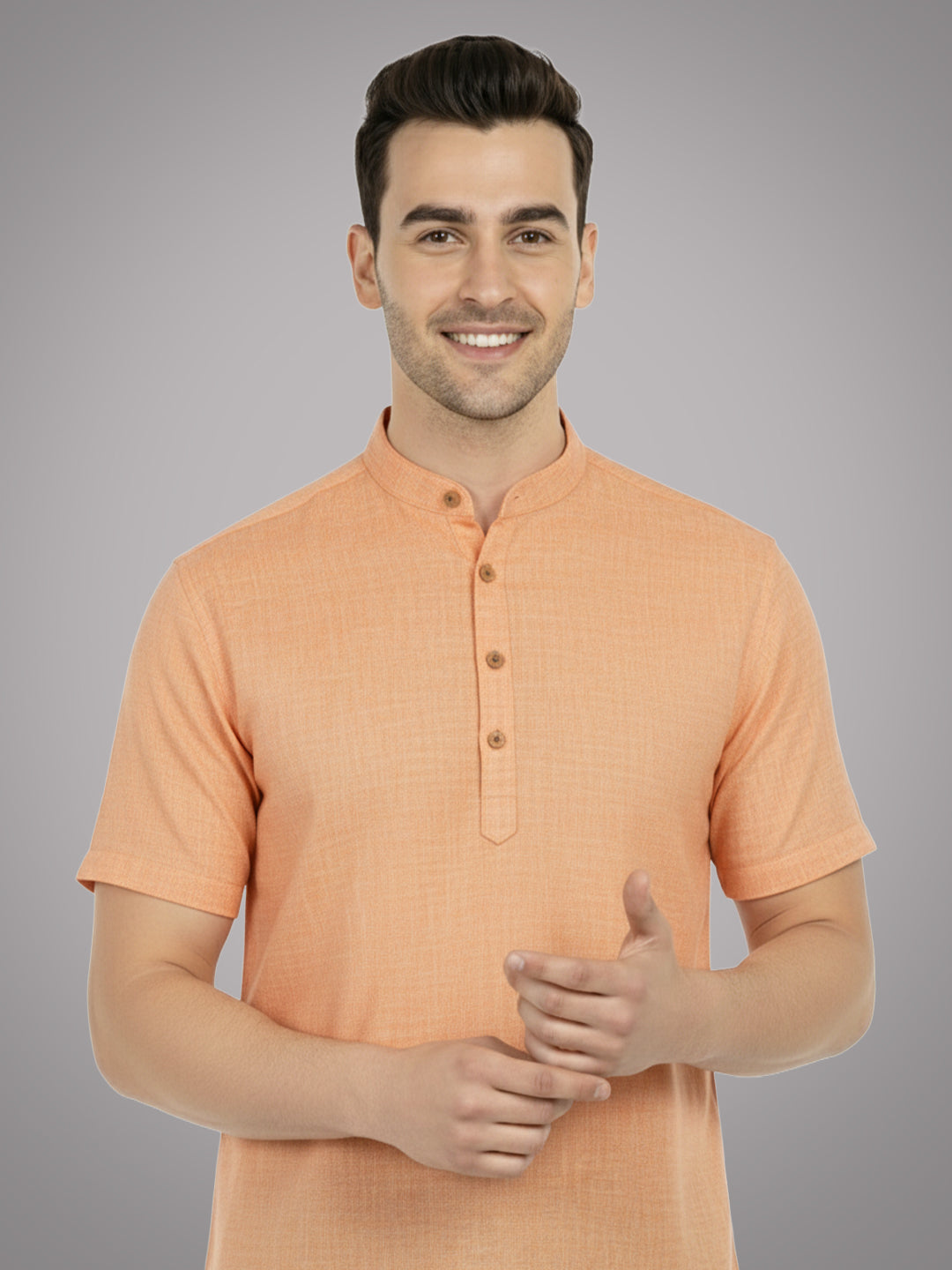 BULL FIRE Half Sleeve Kurta Regular Fit for Men