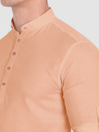 BULL FIRE Men Full Sleeve Roll Up Style Chinese Collar Cotton Kurta