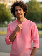 BULL FIRE Zipper Style Pure Cotton Full Sleeve Short Kurta