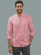 BULL FIRE Chinese Collar Full Sleeve Cotton Regular Fit Shirt For Men