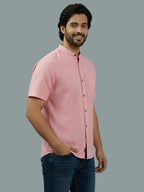BULL FIRE Half Sleeve Chinese Collar Cotton Regular Fit Shirt For Men