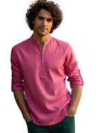 BULL FIRE Zipper Style Pure Cotton Full Sleeve Short Kurta
