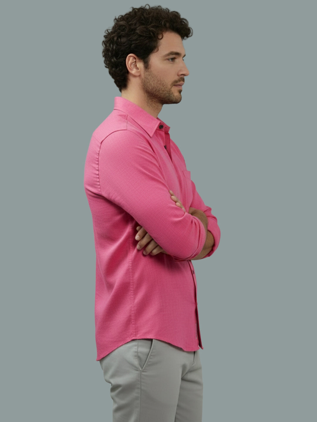 BULL FIRE Spread Collar Full Sleeve Cotton Regular Fit  Shirt for Men