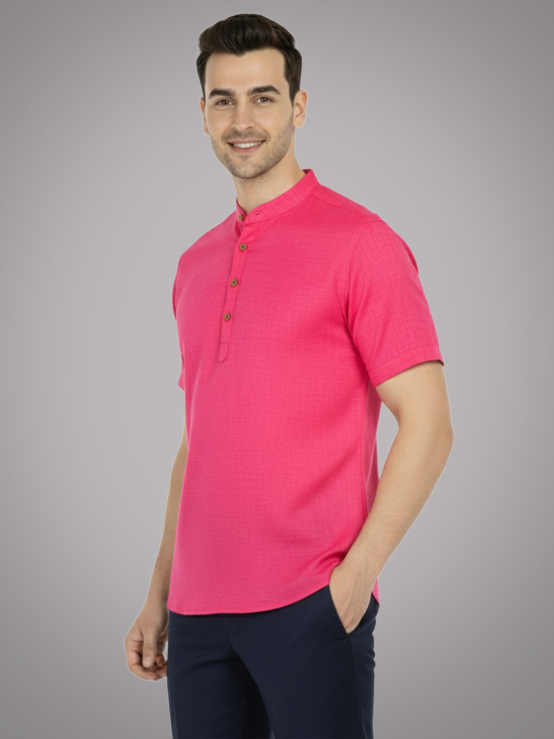 BULL FIRE Half Sleeve Kurta Regular Fit for Men