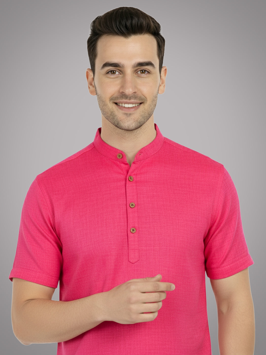 BULL FIRE Half Sleeve Kurta Regular Fit for Men
