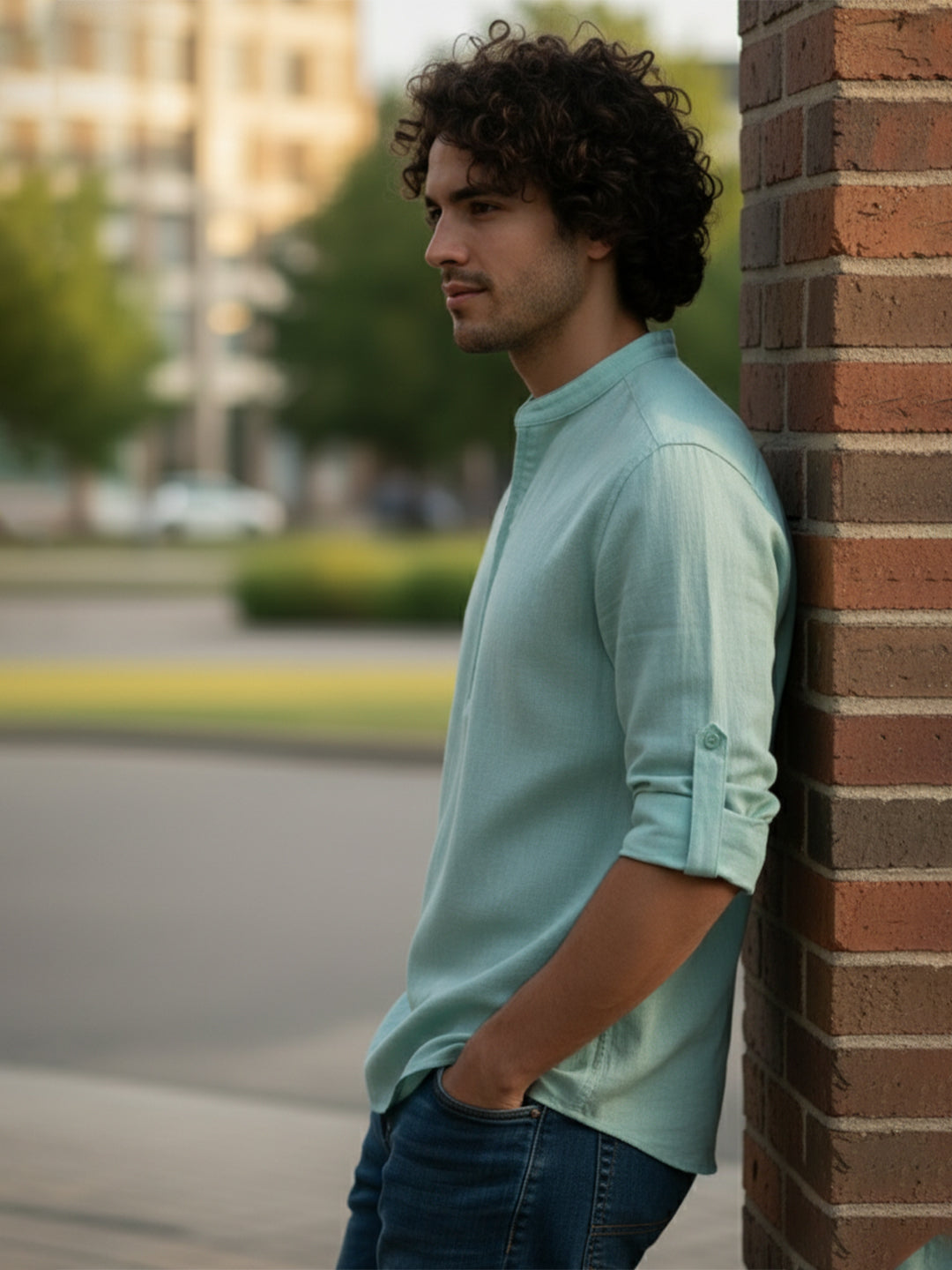 BULL FIRE Zipper Style Pure Cotton Full Sleeve Short Kurta