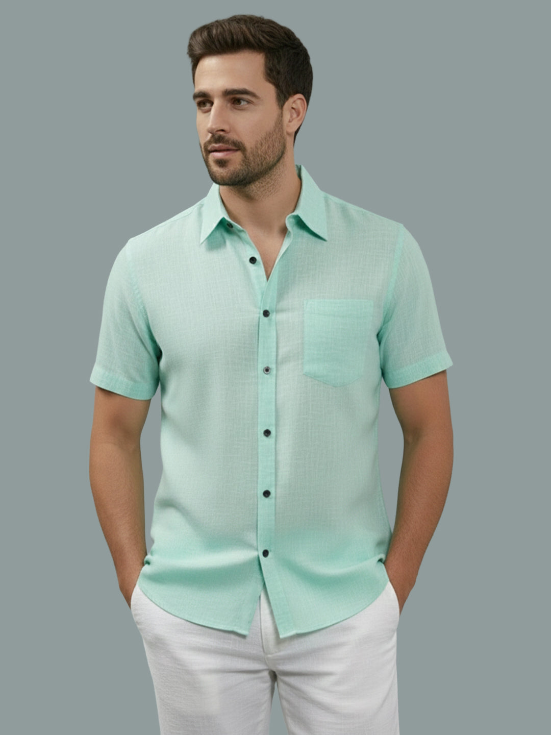 BULL FIRE Half Sleeve Spread Collar Cotton Regular Shirt for men