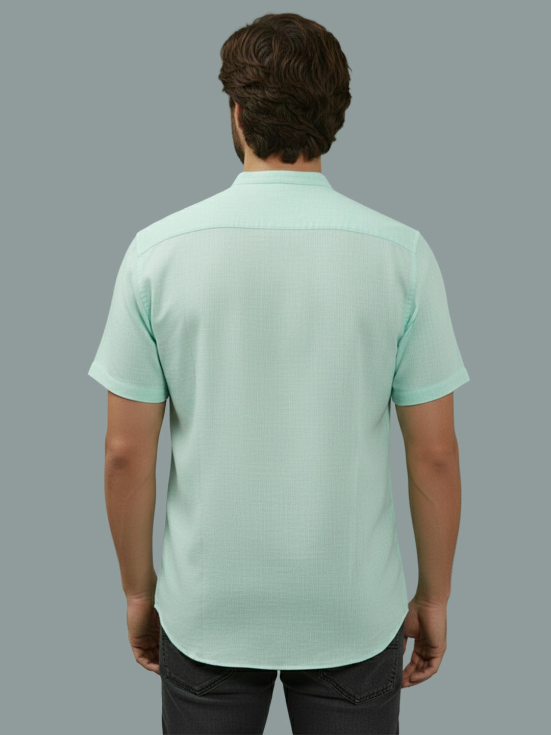 BULL FIRE Half Sleeve Chinese Collar Cotton Regular Fit Shirt For Men