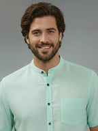 BULL FIRE Half Sleeve Chinese Collar Cotton Regular Fit Shirt For Men