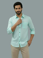 BULL FIRE Spread Collar Full Sleeve Cotton Regular Fit  Shirt for Men