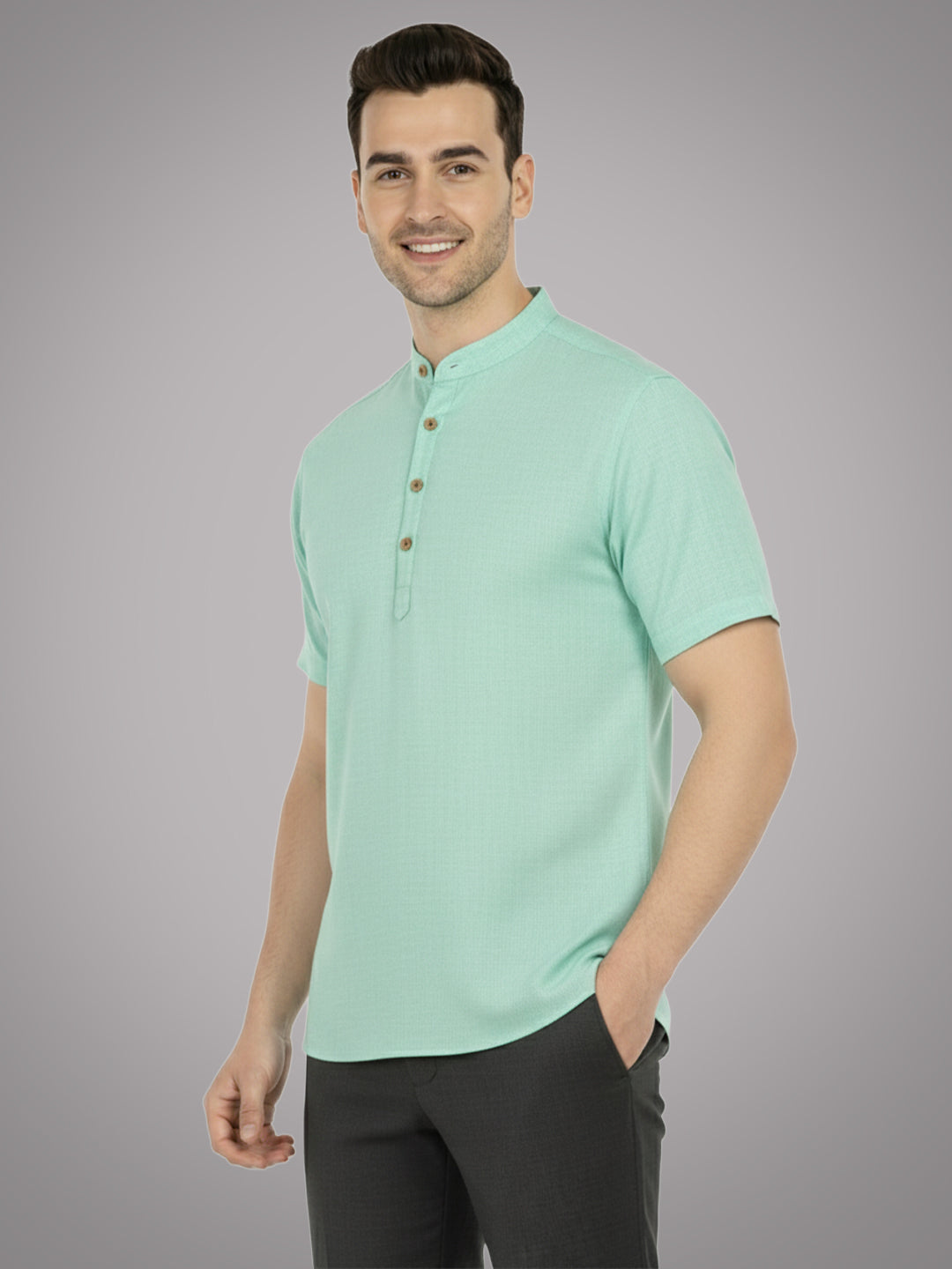 BULL FIRE Half Sleeve Kurta Regular Fit for Men