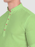 BULL FIRE Men Full Sleeve Roll Up Style Chinese Collar Cotton Kurta