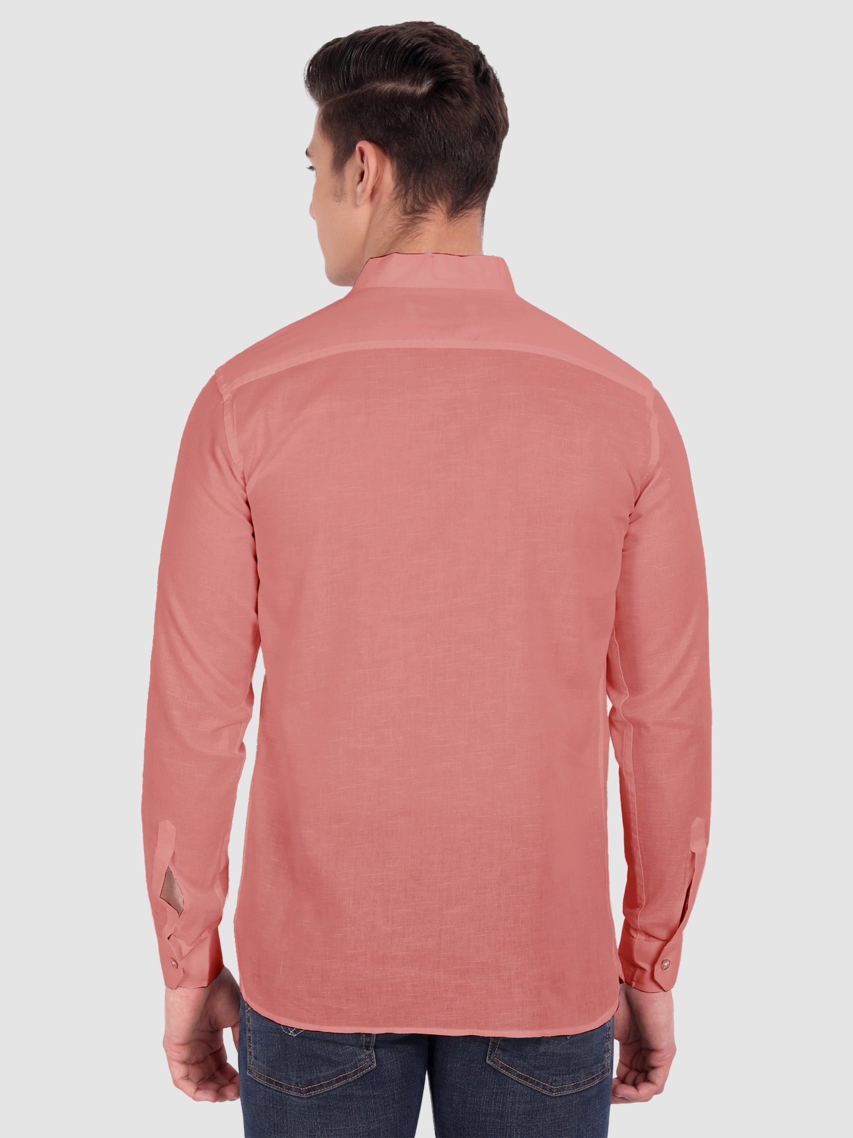 BULL FIRE Men Full Sleeve Roll Up Style Chinese Collar Cotton Kurta
