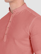 BULL FIRE Men Full Sleeve Roll Up Style Chinese Collar Cotton Kurta
