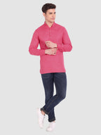 BULL FIRE Men Full Sleeve Roll Up Style Chinese Collar Cotton Kurta
