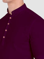 BULL FIRE Men Full Sleeve Roll Up Style Chinese Collar Cotton Kurta