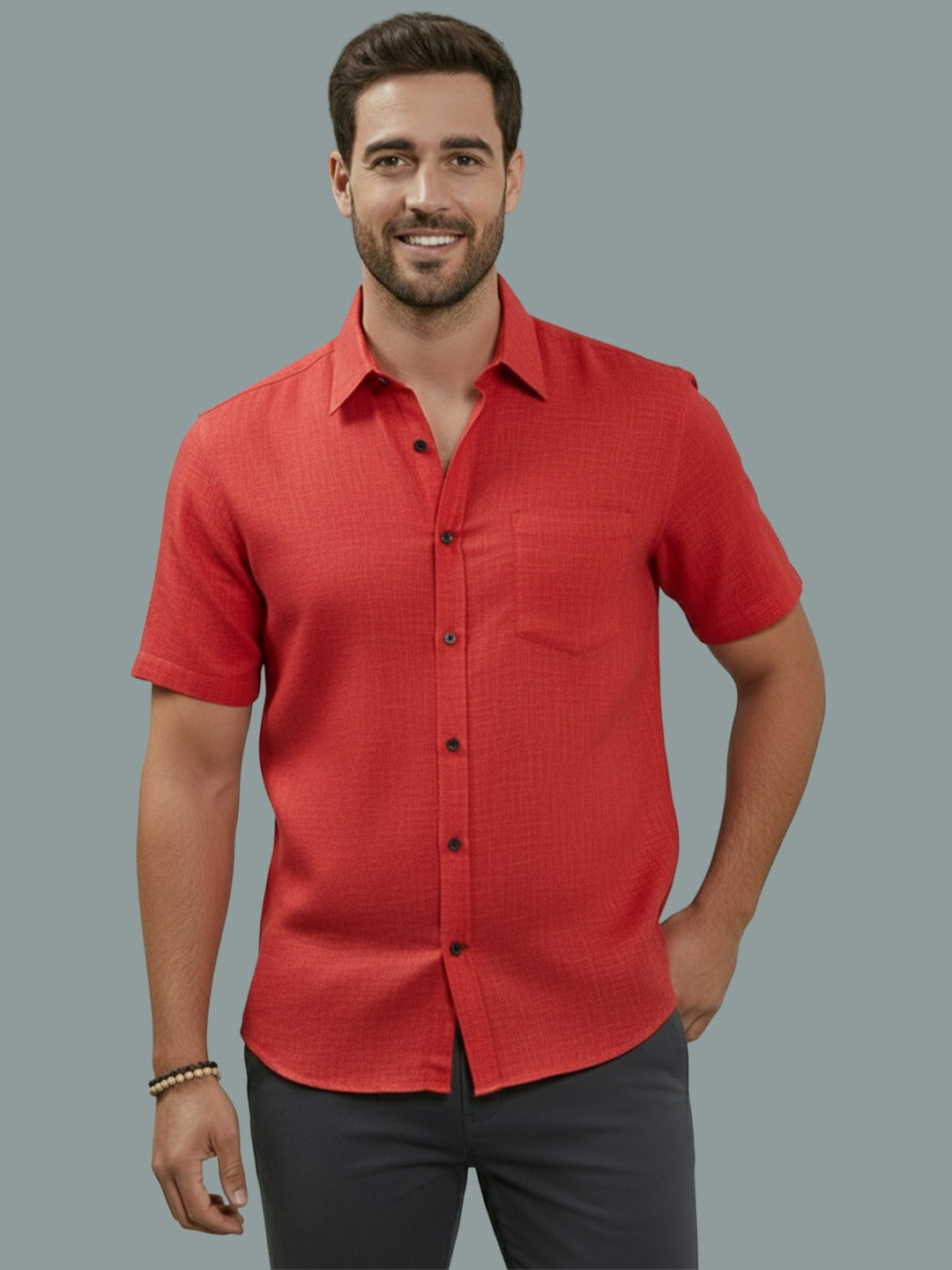 BULL FIRE Half Sleeve Spread Collar Cotton Regular Shirt for men