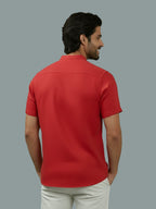BULL FIRE Half Sleeve Chinese Collar Cotton Regular Fit Shirt For Men