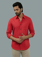 BULL FIRE Spread Collar Full Sleeve Cotton Regular Fit  Shirt for Men