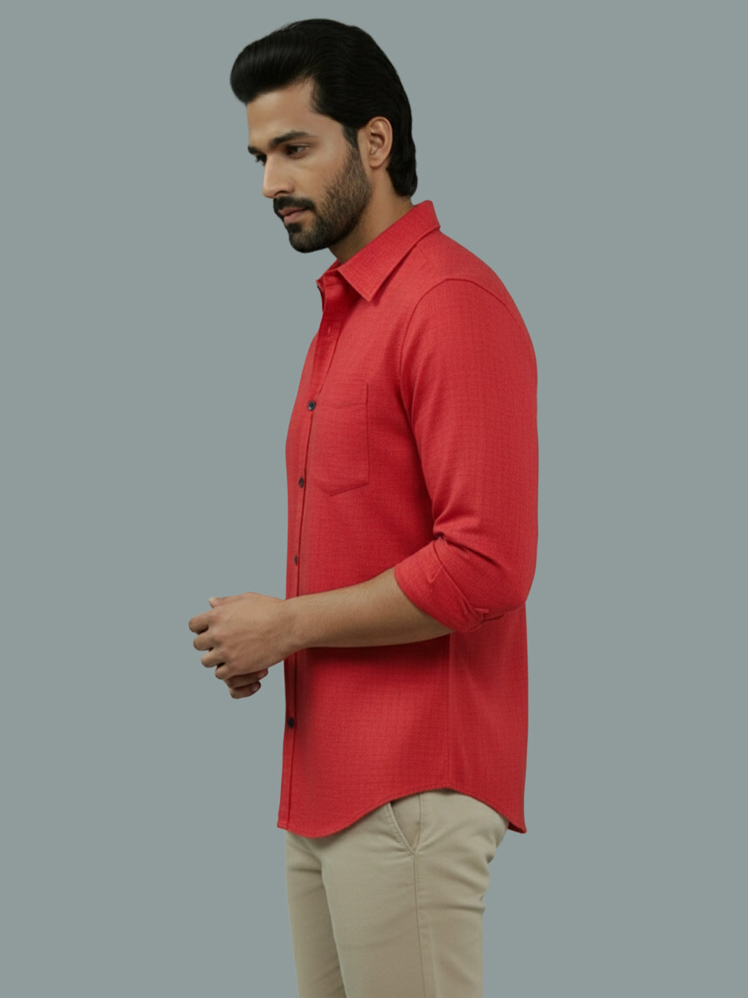 BULL FIRE Spread Collar Full Sleeve Cotton Regular Fit  Shirt for Men
