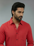 BULL FIRE Spread Collar Full Sleeve Cotton Regular Fit  Shirt for Men