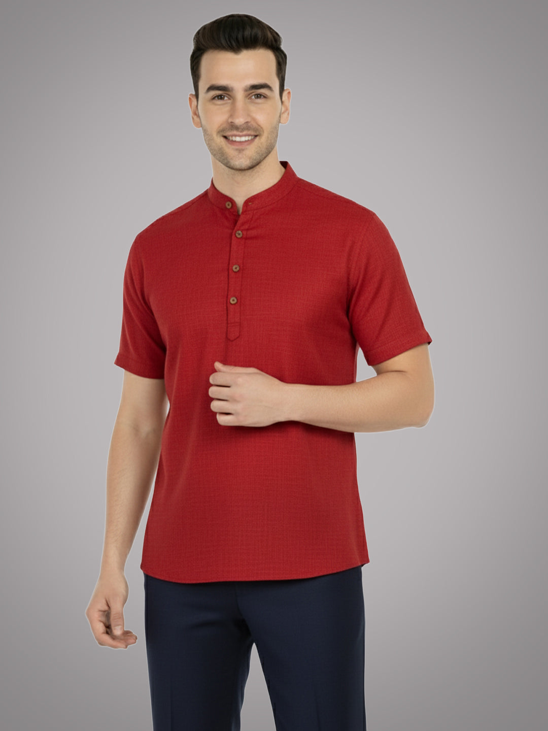 BULL FIRE Half Sleeve Kurta Regular Fit for Men