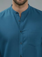 BULL FIRE Chinese Collar Full Sleeve Cotton Regular Fit Shirt For Men