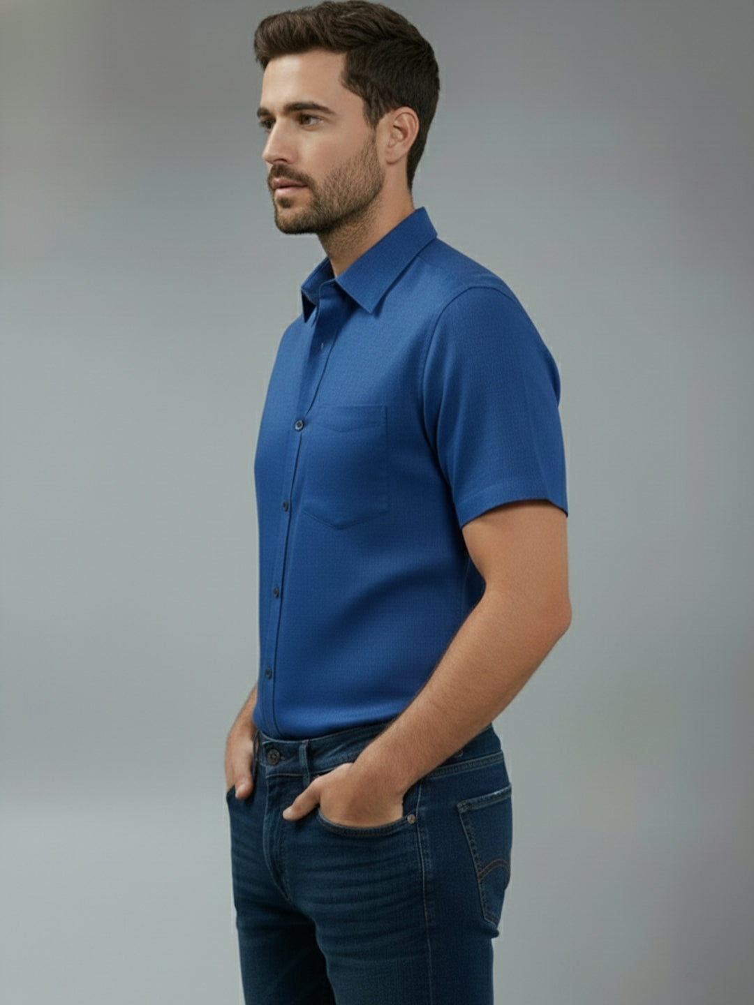 BULL FIRE Half Sleeve Spread Collar Cotton Regular Shirt for men