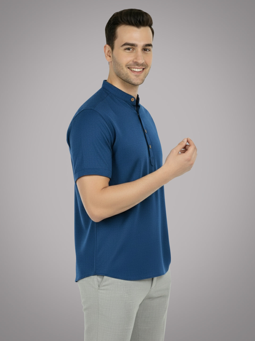 BULL FIRE Half Sleeve Kurta Regular Fit for Men