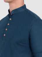 BULL FIRE Men Full Sleeve Roll Up Style Chinese Collar Cotton Kurta