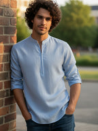 BULL FIRE Zipper Style Pure Cotton Full Sleeve Short Kurta
