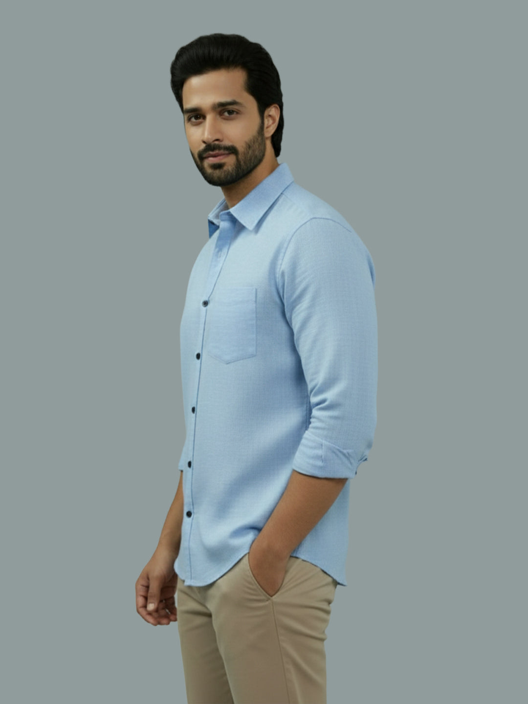 BULL FIRE Spread Collar Full Sleeve Cotton Regular Fit  Shirt for Men