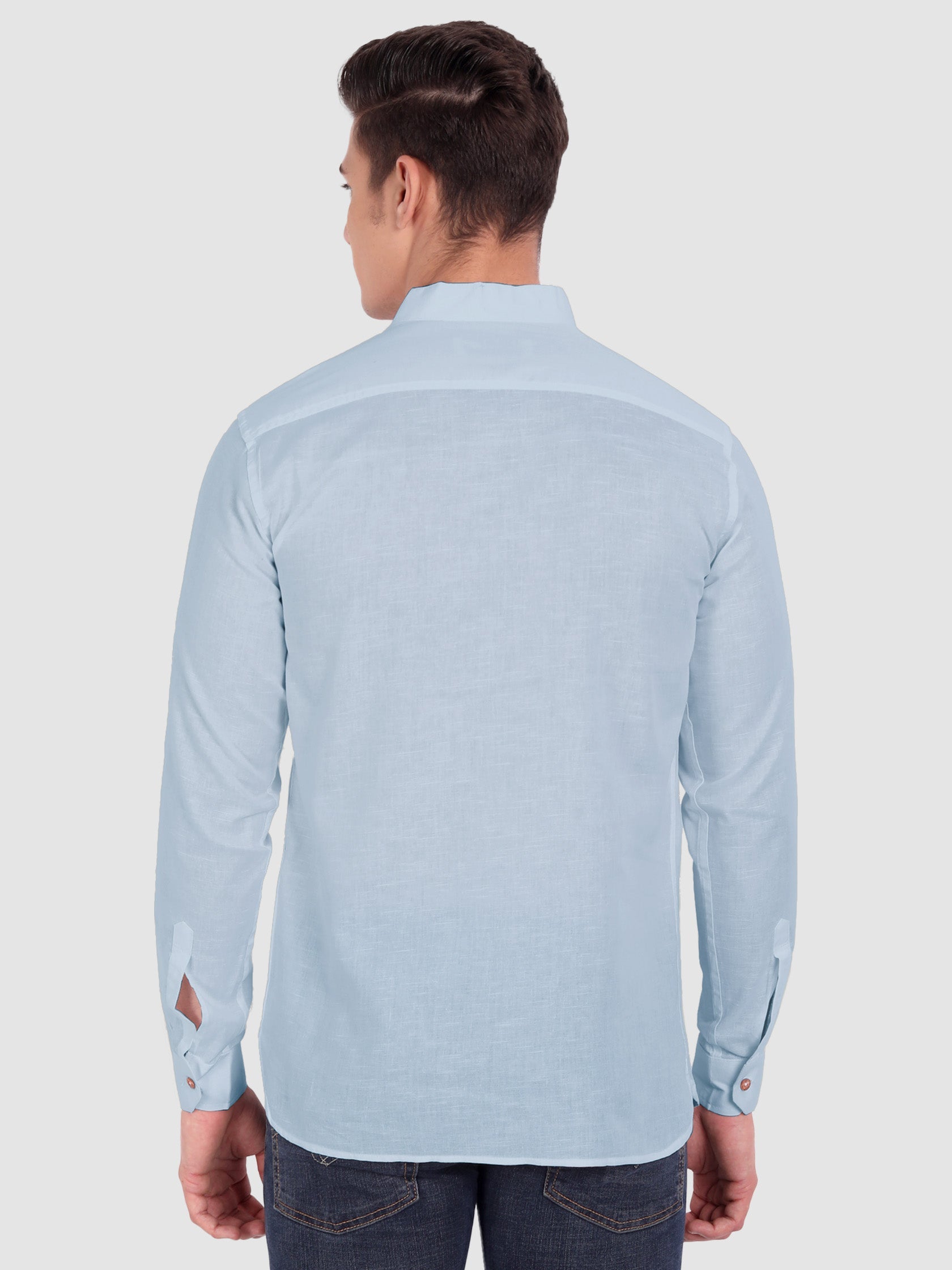 BULL FIRE Men Full Sleeve Roll Up Style Chinese Collar Cotton Kurta