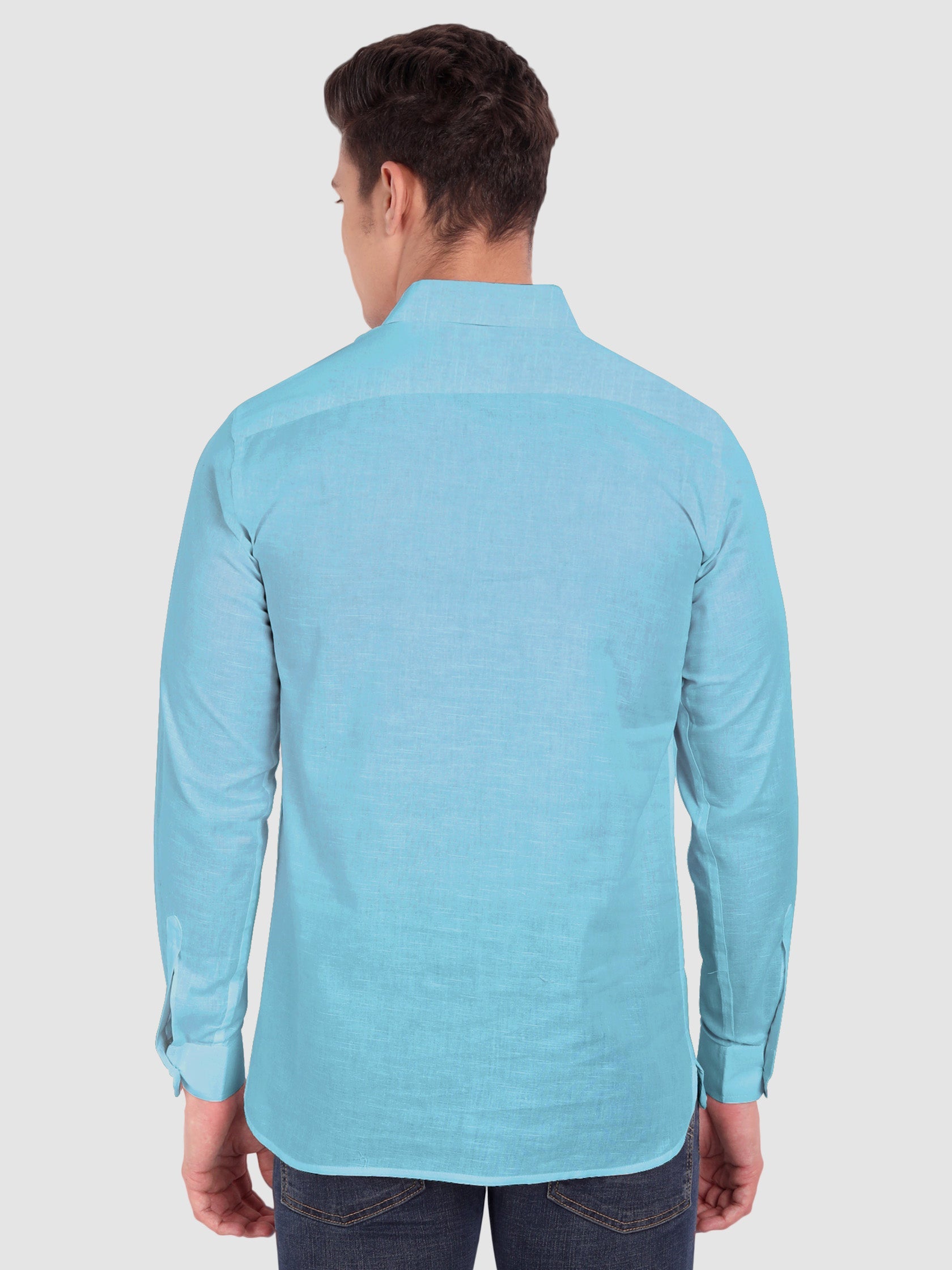 BULL FIRE Men Full Sleeve Roll Up Sleeve Style Spread Collar Pure Cotton Kurta