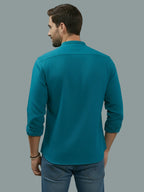 BULL FIRE Chinese Collar Full Sleeve Cotton Regular Fit Shirt For Men