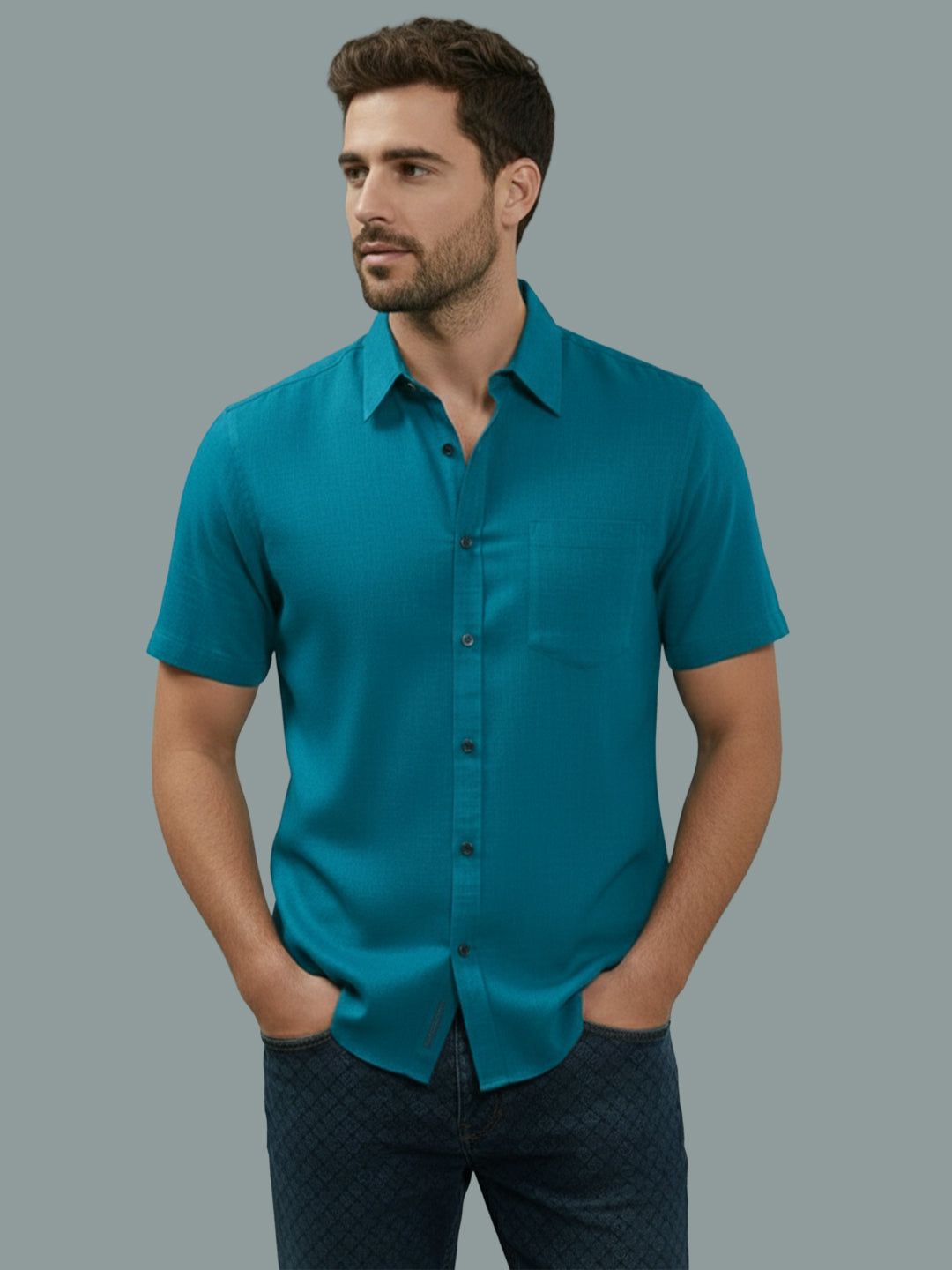 BULL FIRE Half Sleeve Spread Collar Cotton Regular Shirt for men