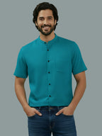 BULL FIRE Half Sleeve Chinese Collar Cotton Regular Fit Shirt For Men