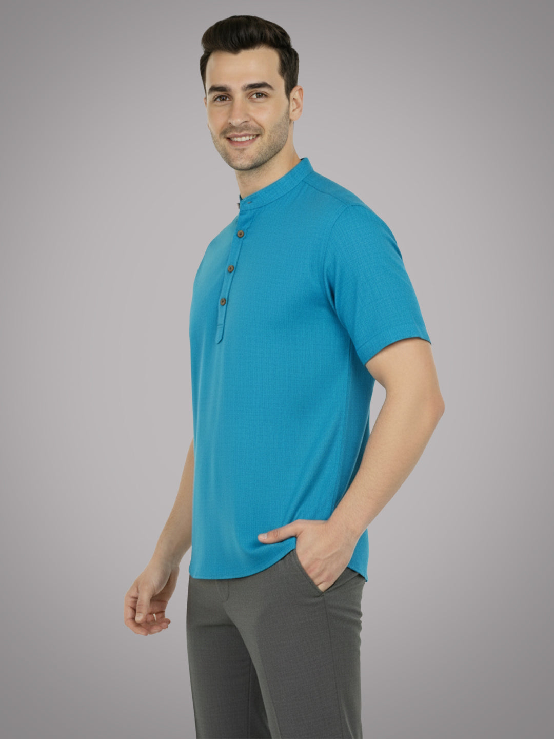 BULL FIRE Half Sleeve Kurta Regular Fit for Men