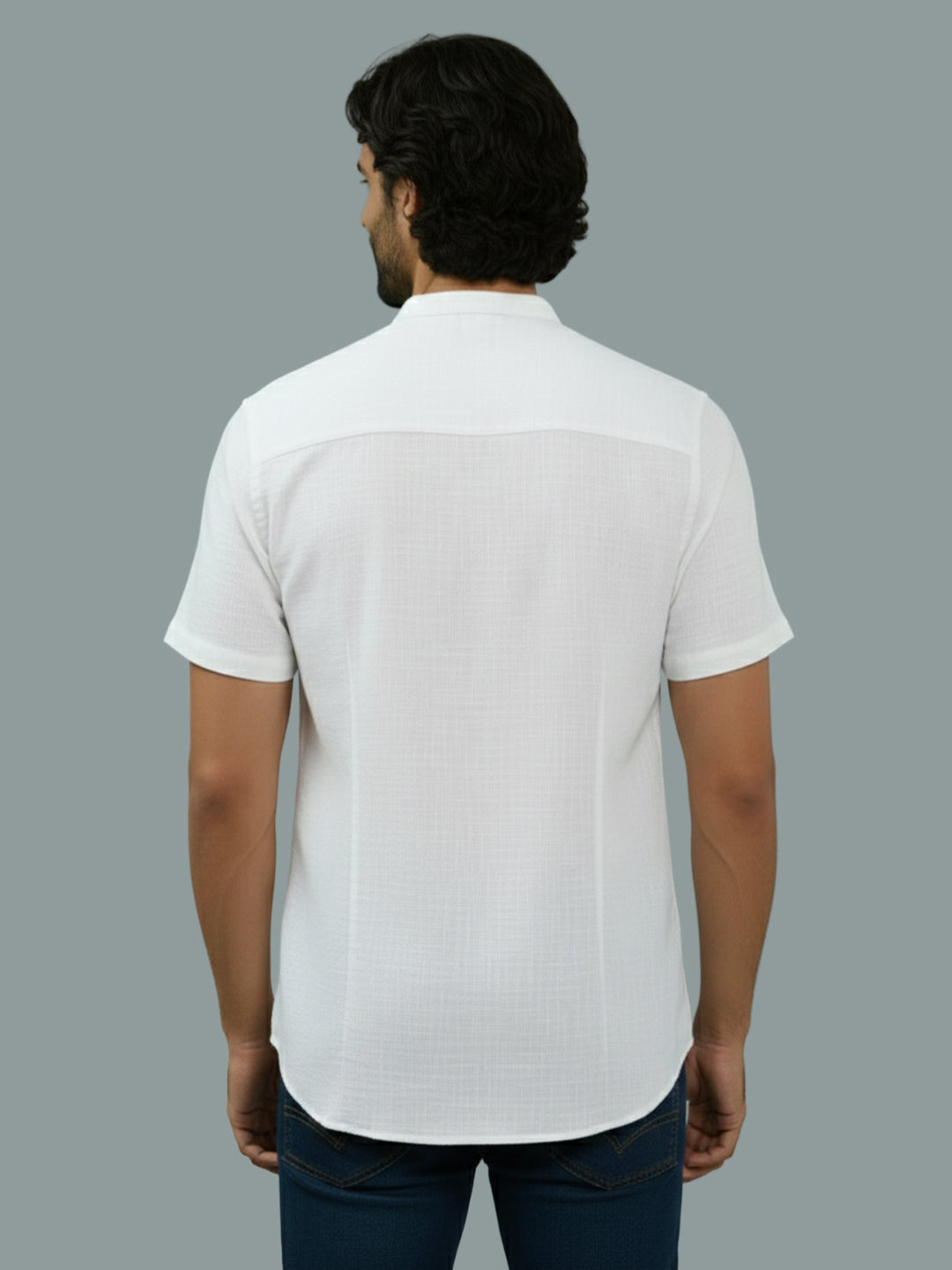 BULL FIRE Half Sleeve Chinese Collar Cotton Regular Fit Shirt For Men