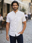 BULL FIRE Half Sleeve Chinese Collar Cotton Regular Fit Shirt For Men