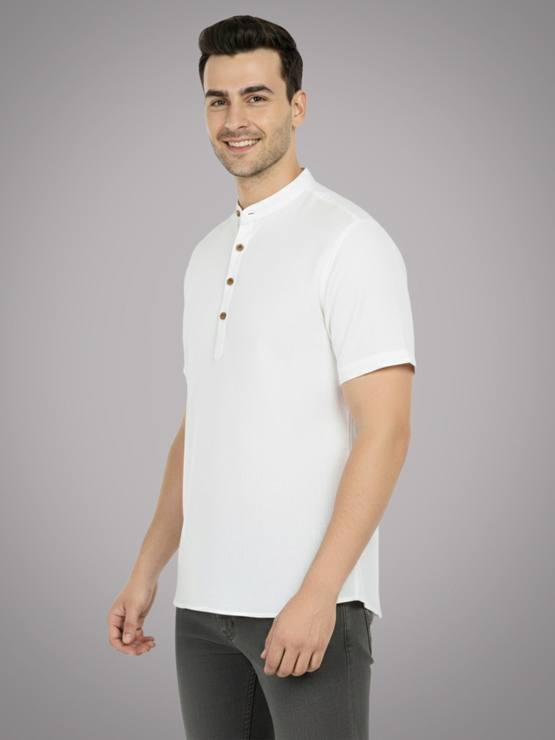 BULL FIRE Half Sleeve Kurta Regular Fit for Men