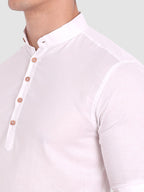 BULL FIRE Men Full Sleeve Roll Up Style Chinese Collar Cotton Kurta