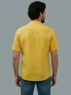 BULL FIRE Half Sleeve Chinese Collar Cotton Regular Fit Shirt For Men